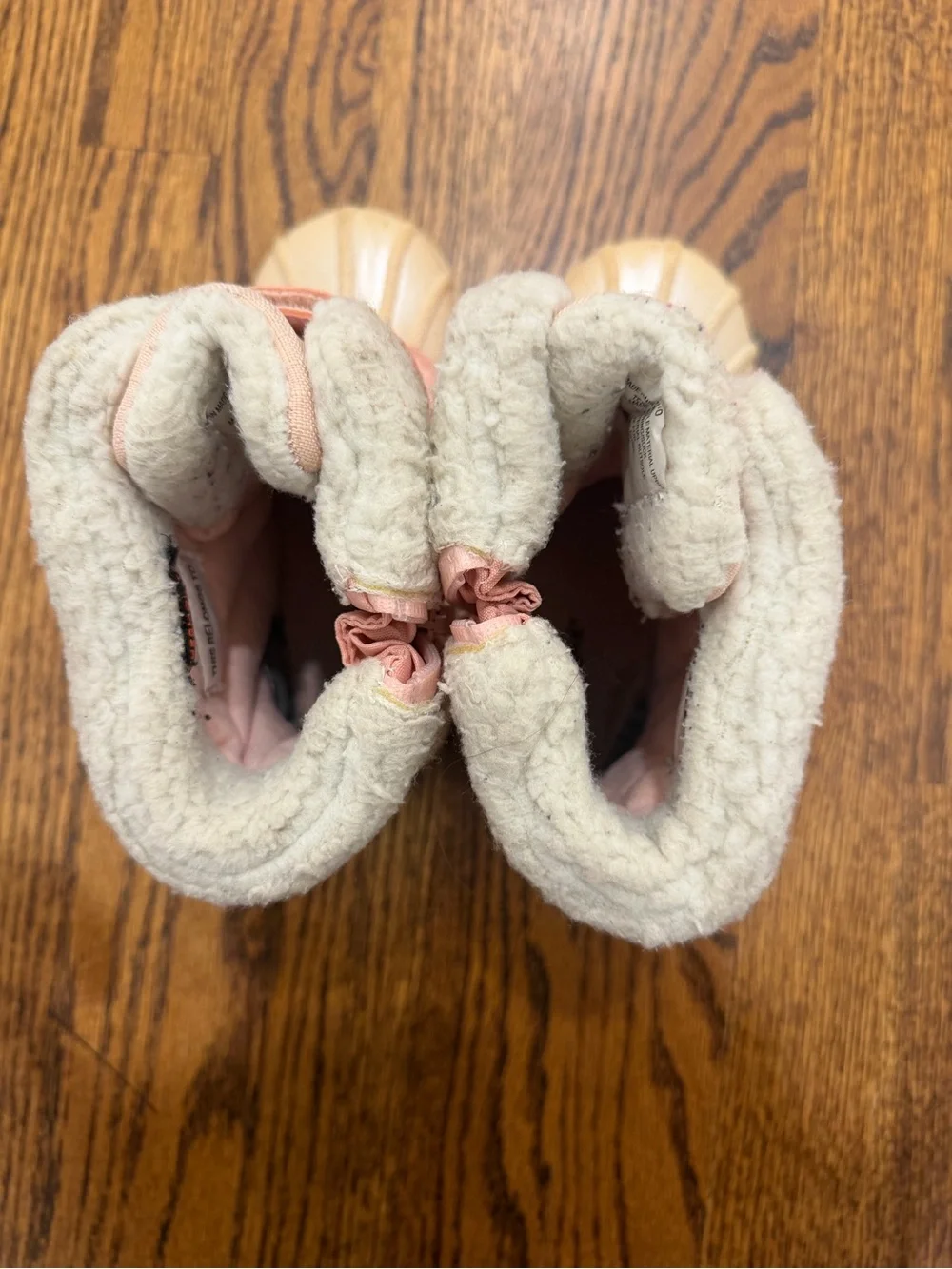 Cat & Jack Pink and Cream Kids Snow Boots with Faux Fur Collar